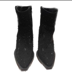 NWOT: Black Rhinestone Cowboy Bootie